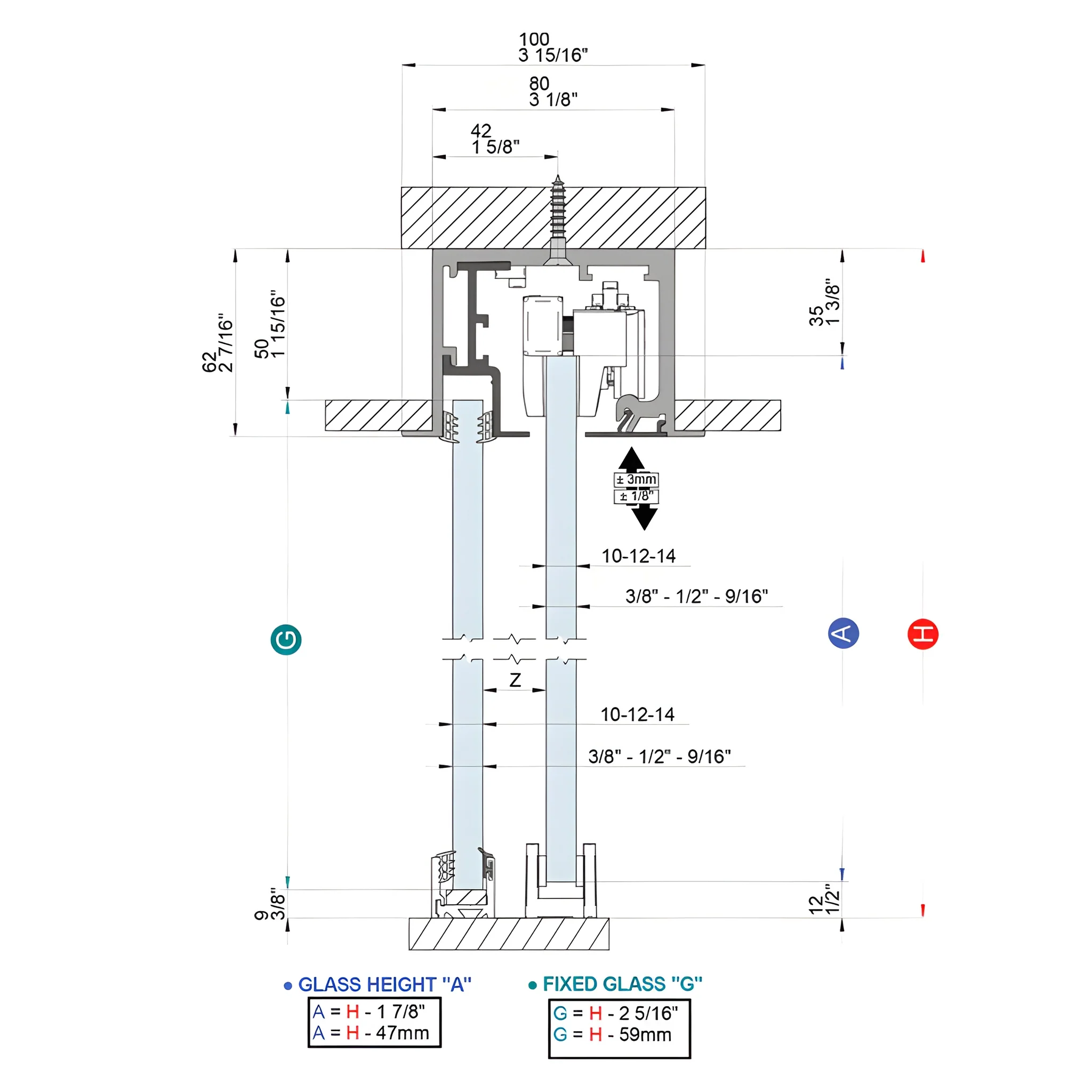 CRL 695 Satin Anodized Ceiling-Mount Sliding Door Kit w/ Fixed Panel ...