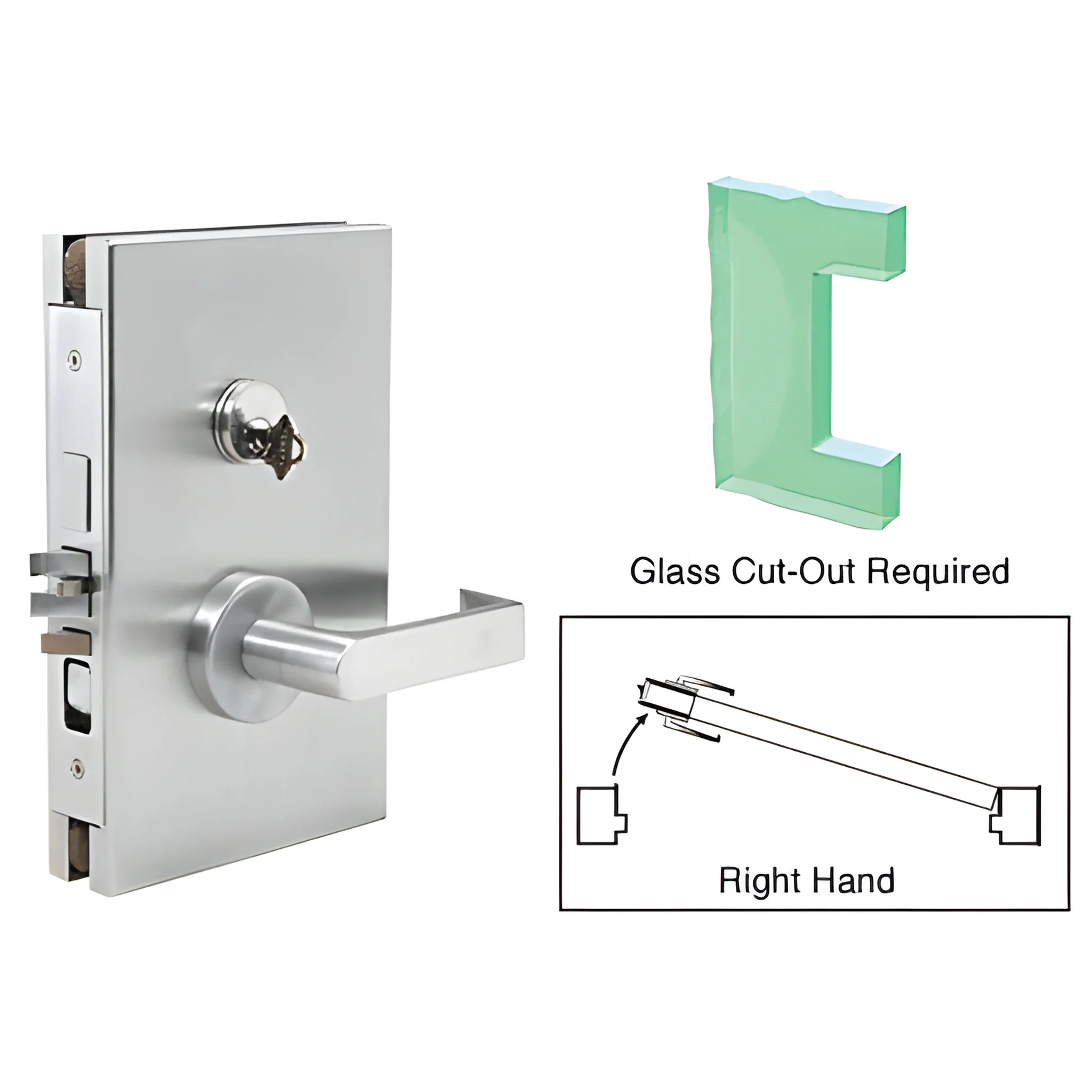 CRL Satin Anodized 6x10 Right-Hand Center Lock w/ Deadlatch, Entrance ...